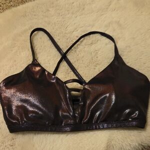 BuffBunny Metallic Black Sports Bra